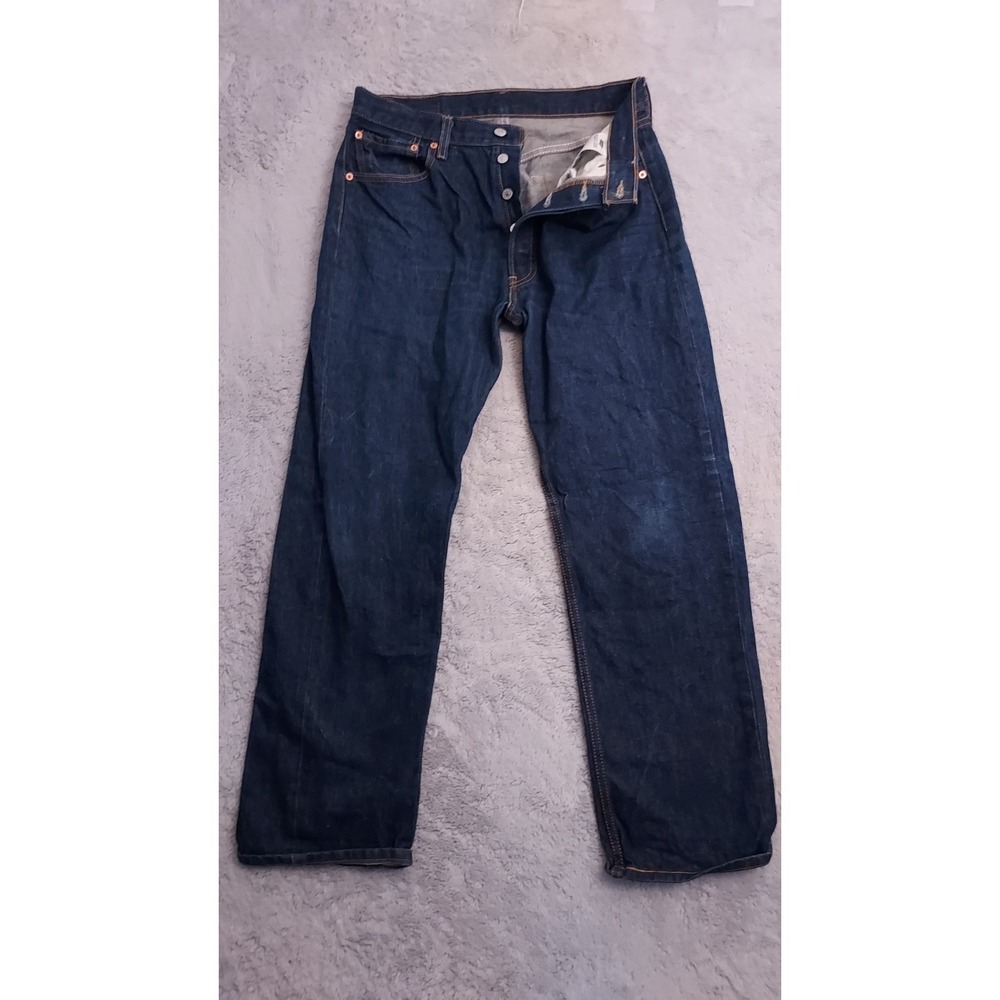 Levis 501 Jeans Men 34x32 Button Fly Original Fit Dark Wash Denim Y2K FITS 32x30